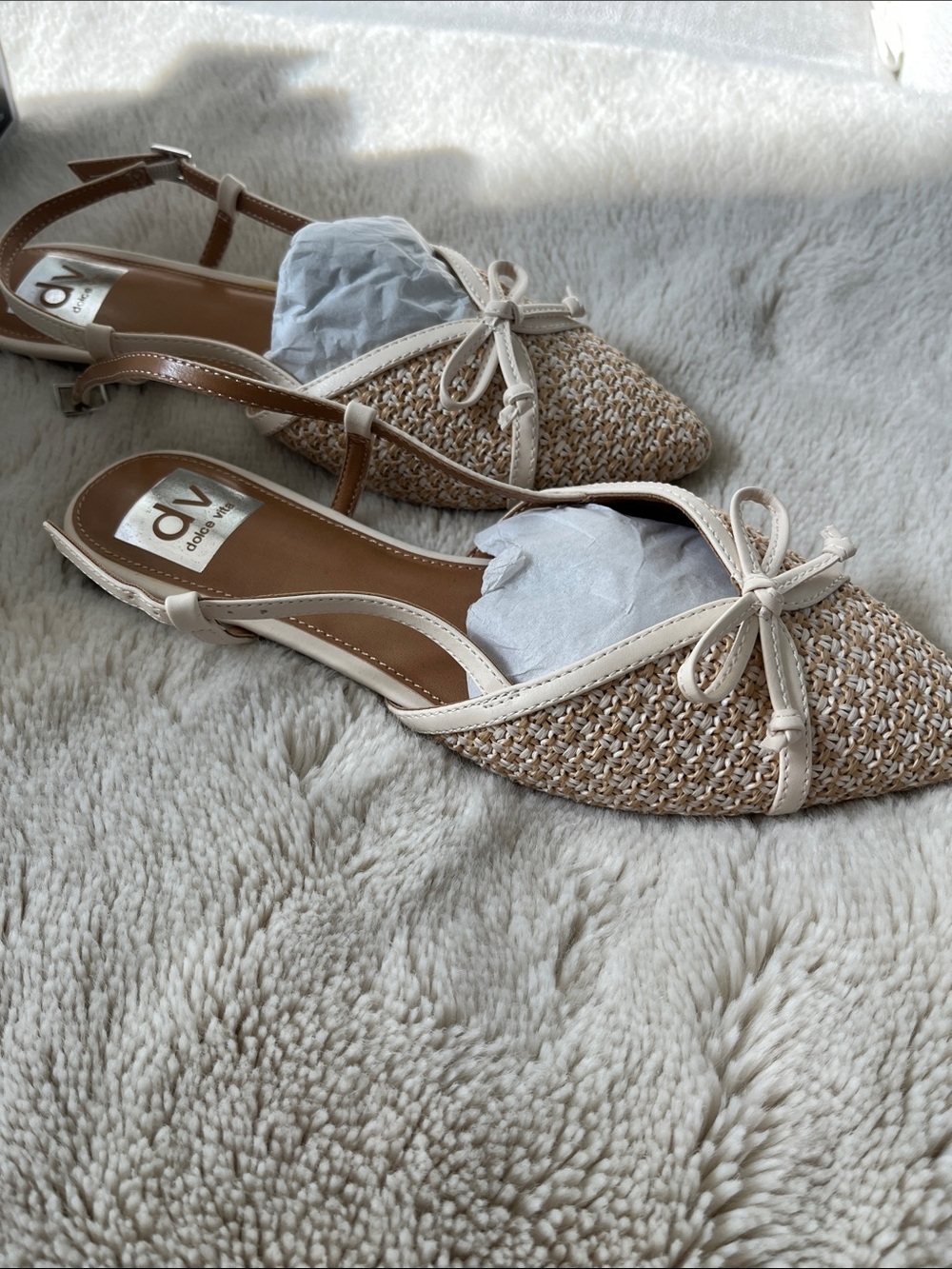 Dolce Vita Raffia slingback Flats Sz- 7 - Picture 9 of 13